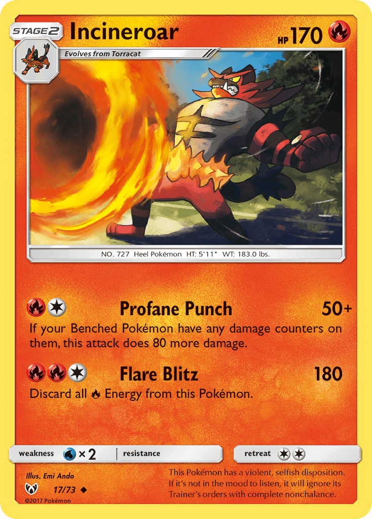Incineroar Pokémon card