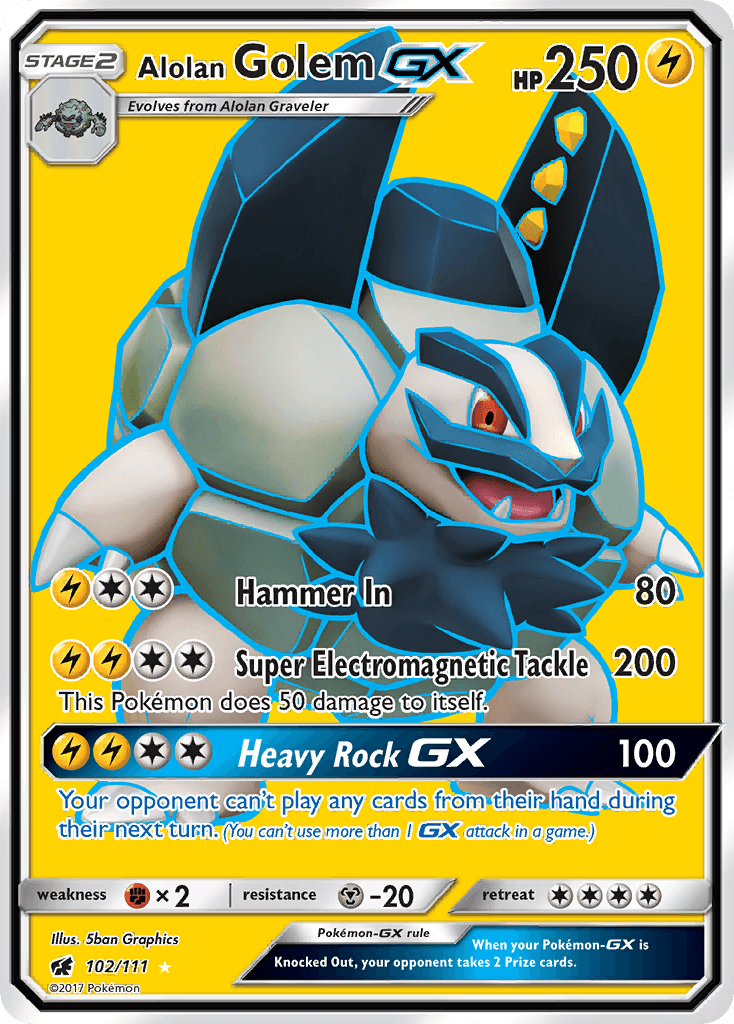 Alolan Golem-GX Pokémon card