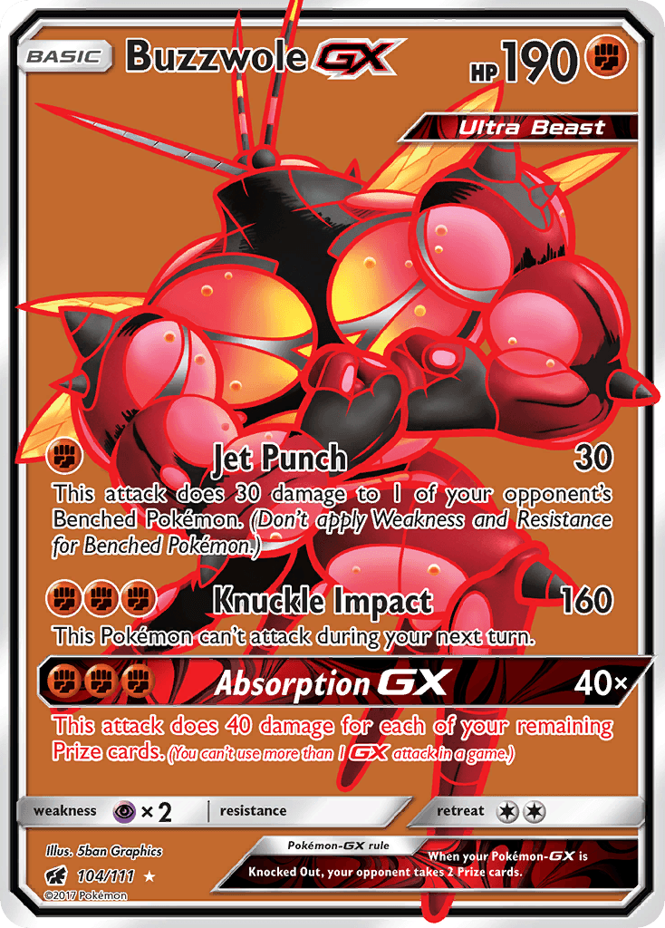 Buzzwole-GX Pokémon card