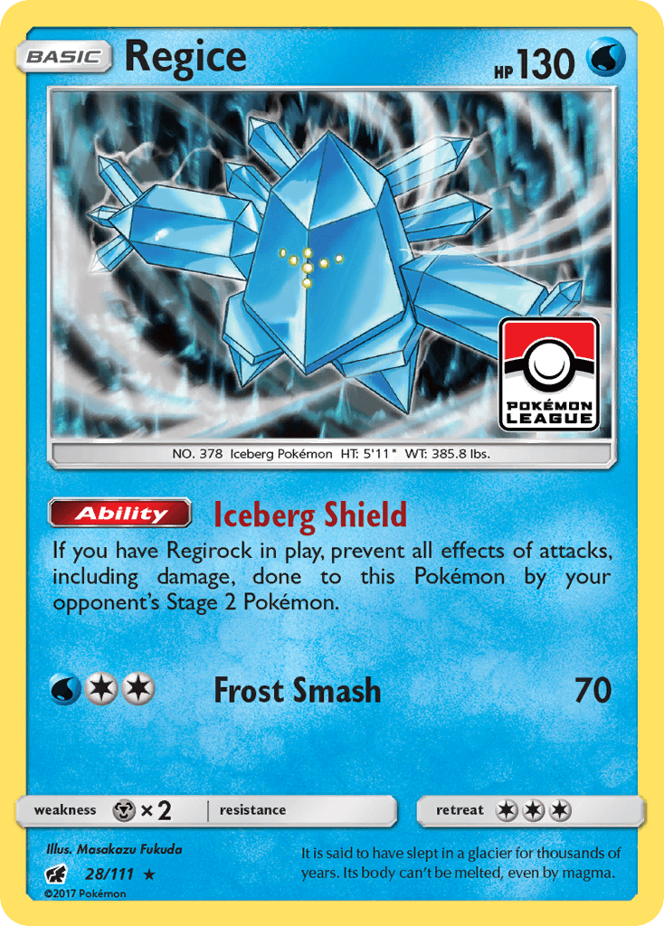 Regice Pokémon card