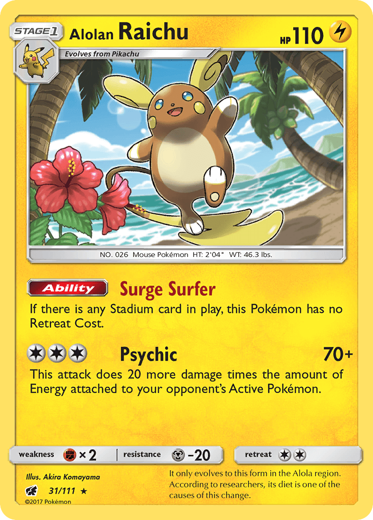 Alolan Raichu Pokémon card