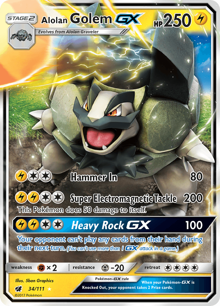 Alolan Golem-GX Pokémon card