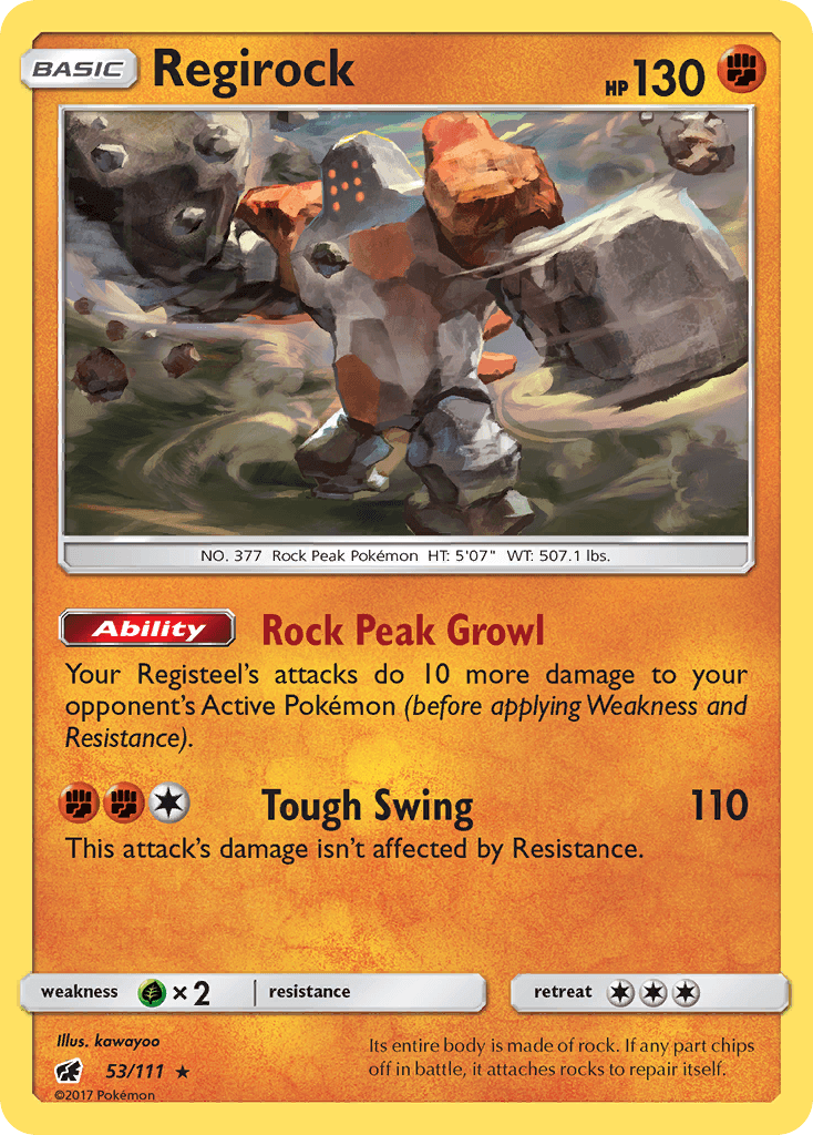 Regirock Pokémon card