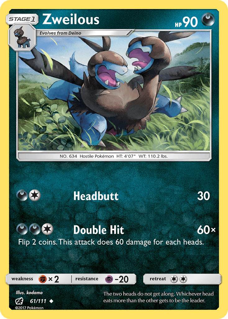 Zweilous Pokémon card