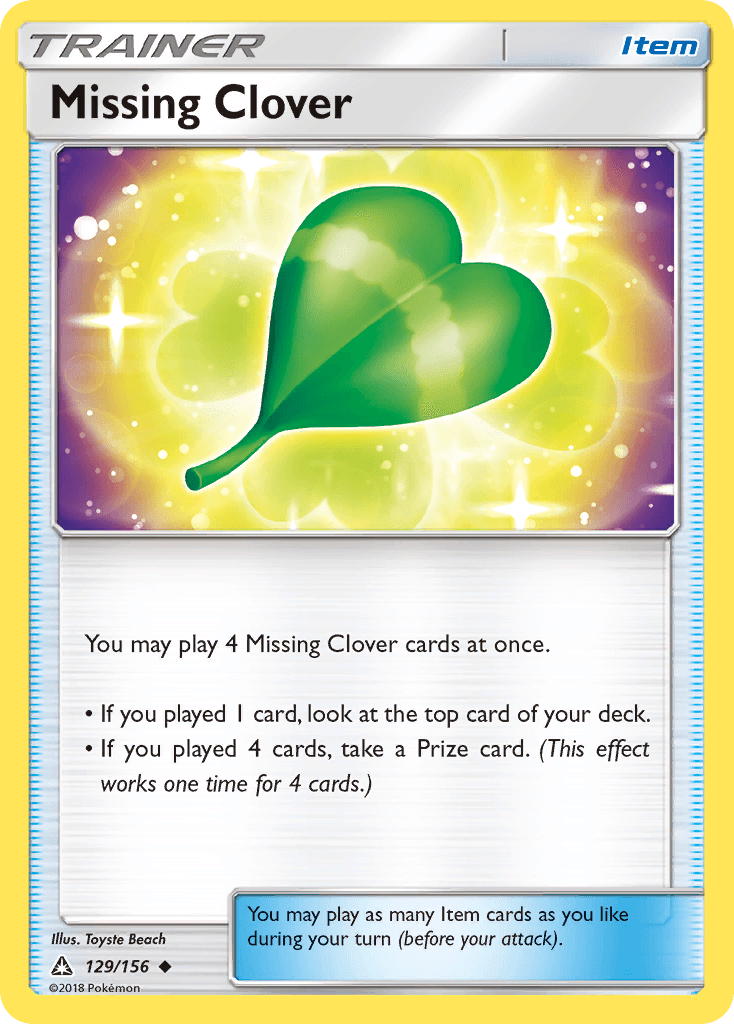 Missing Clover Pokémon card
