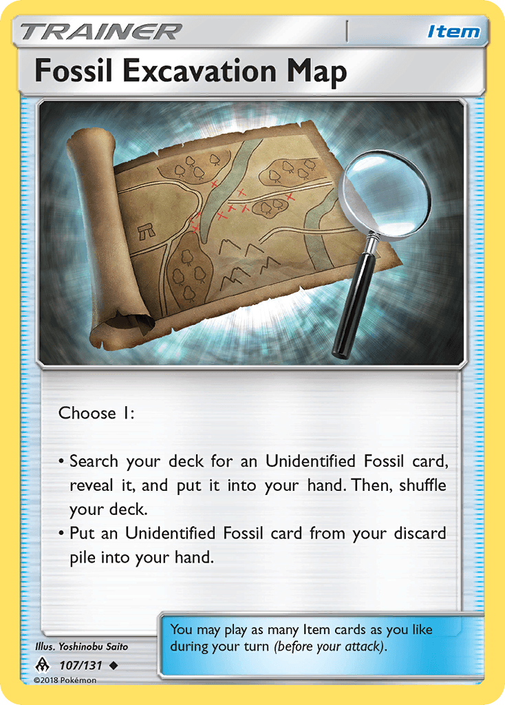 Fossil Excavation Map Pokémon card