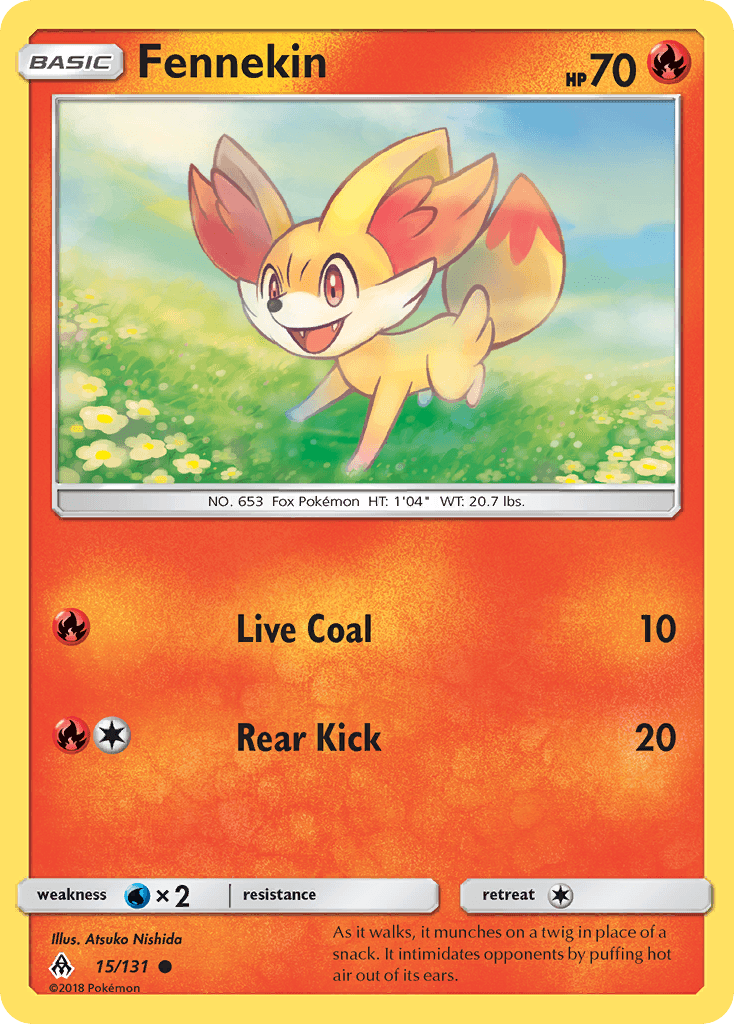 Fennekin Pokémon card