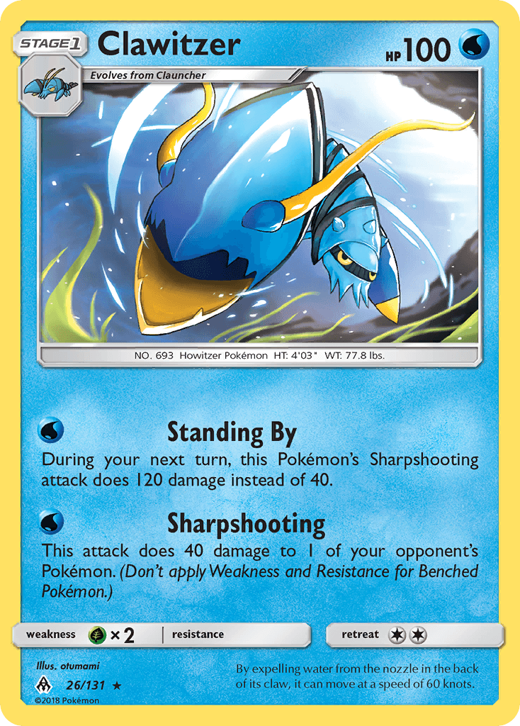 Clawitzer Pokémon card