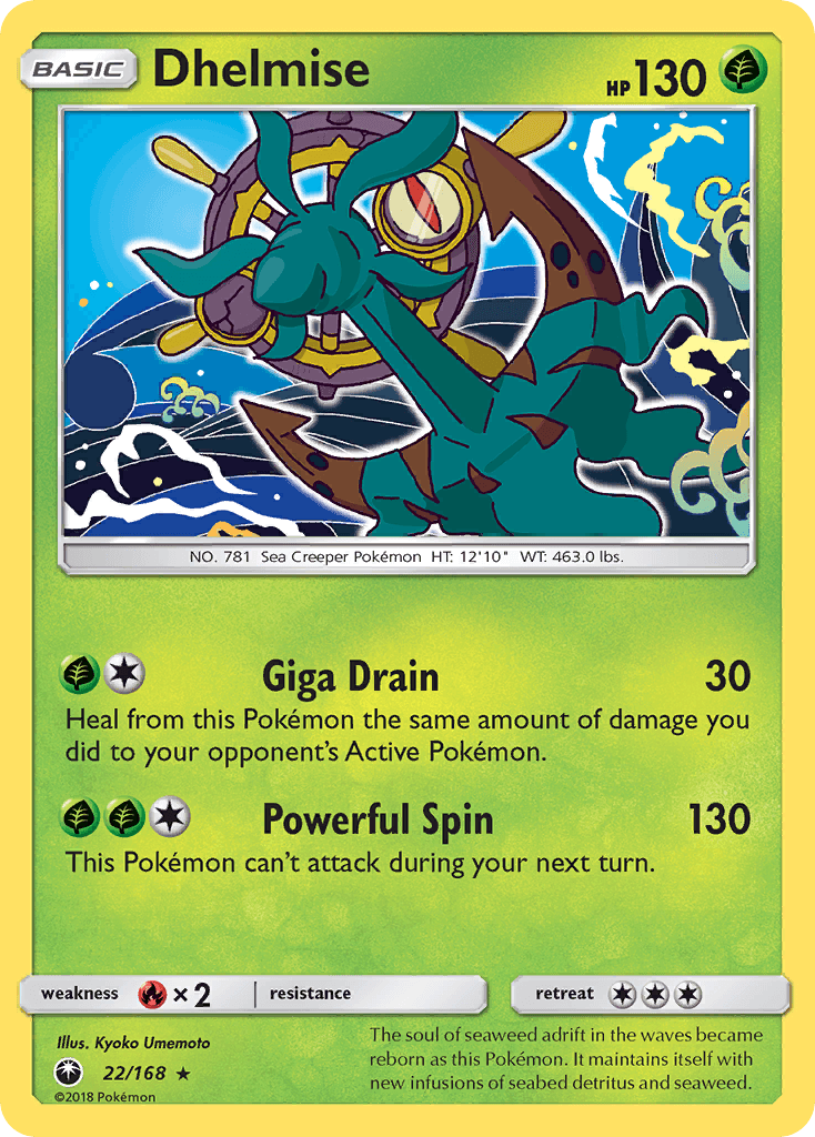 Dhelmise Pokémon card