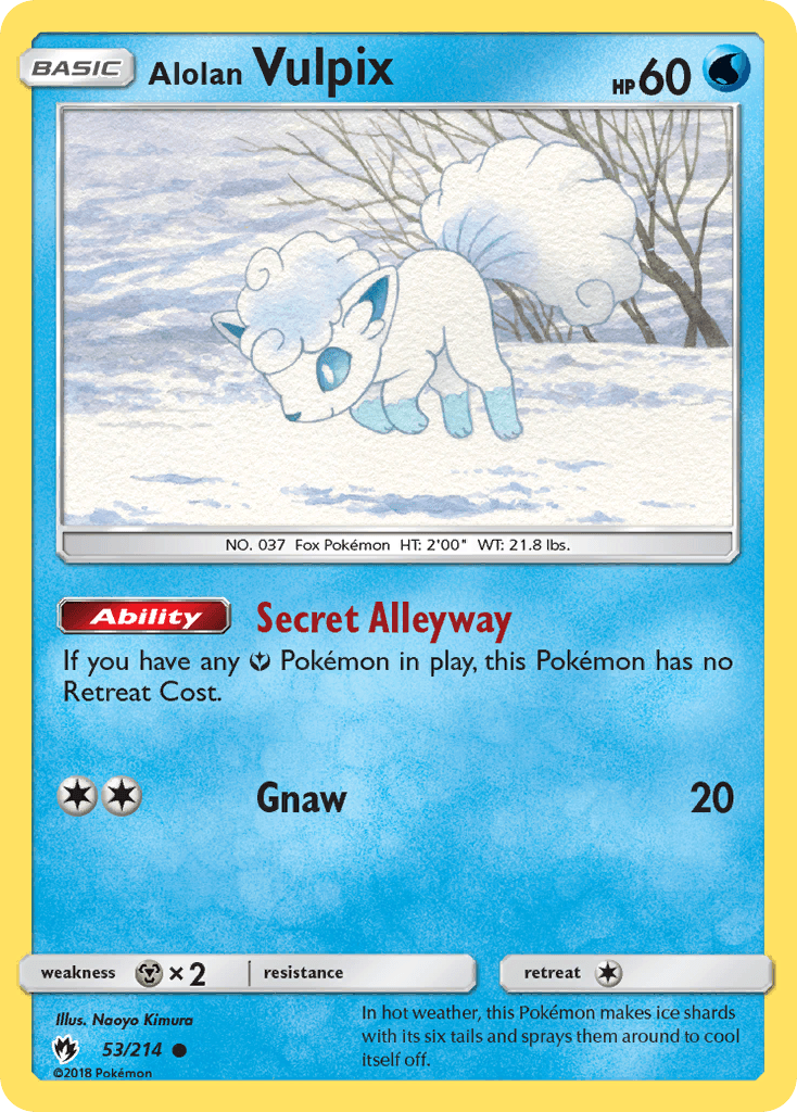 Alolan Vulpix Pokémon card