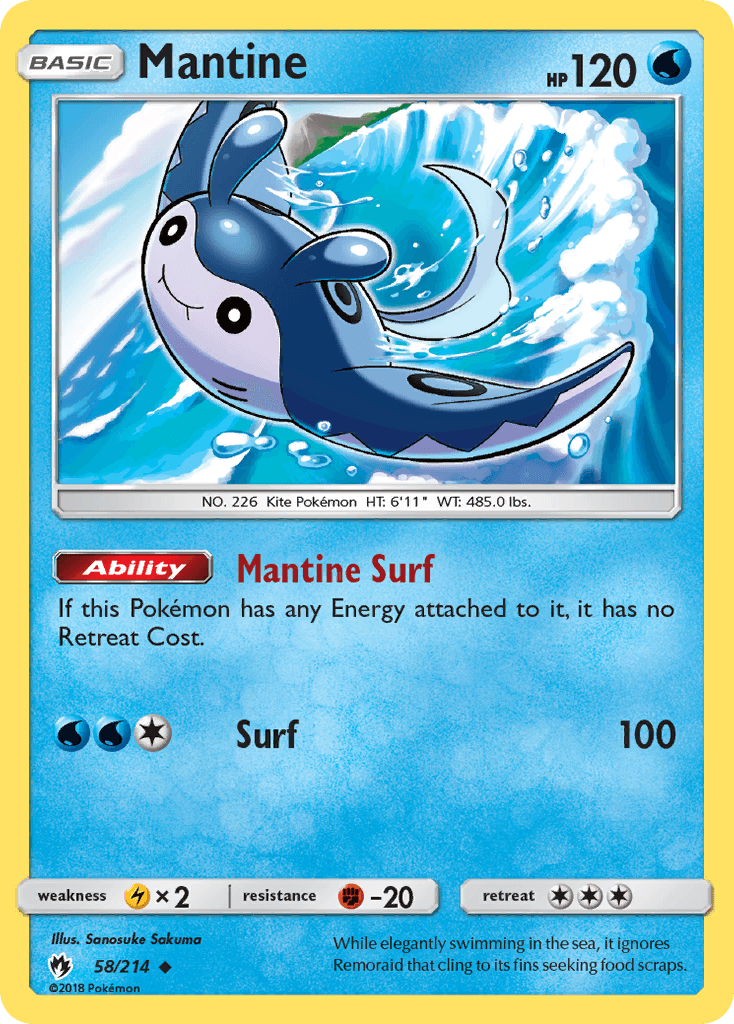 Mantine Pokémon card