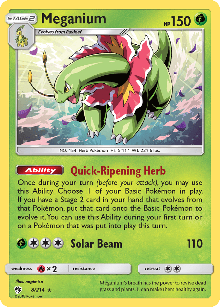 Meganium Pokémon card