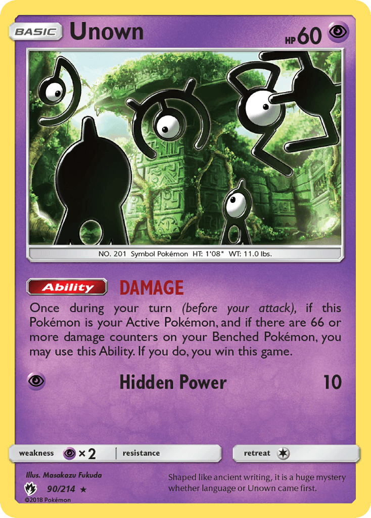 Unown Pokémon card