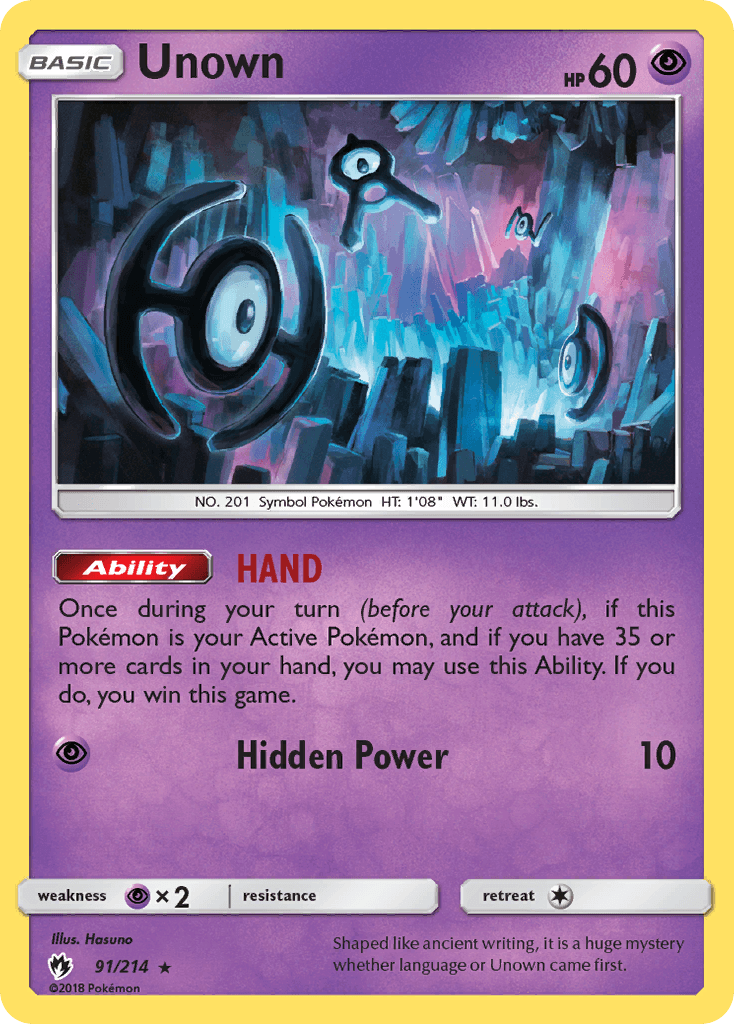Unown Pokémon card