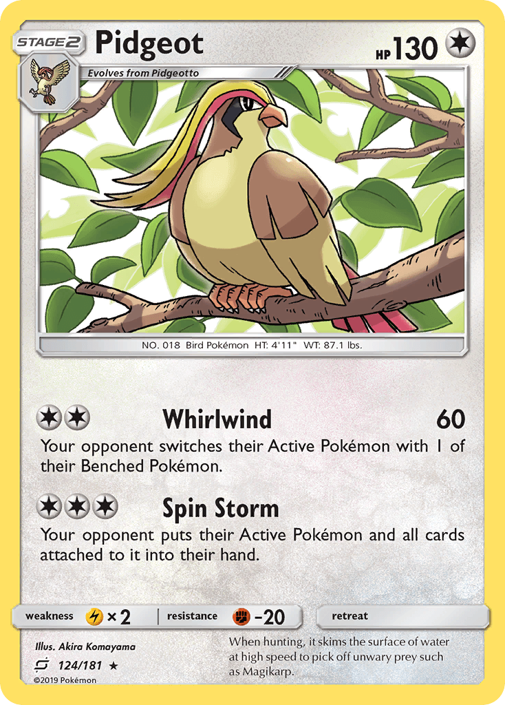 Pidgeot Pokémon card
