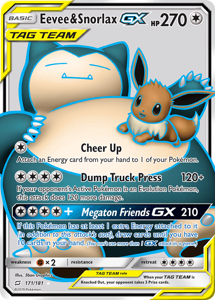 Eevee & Snorlax-GX from Team Up
