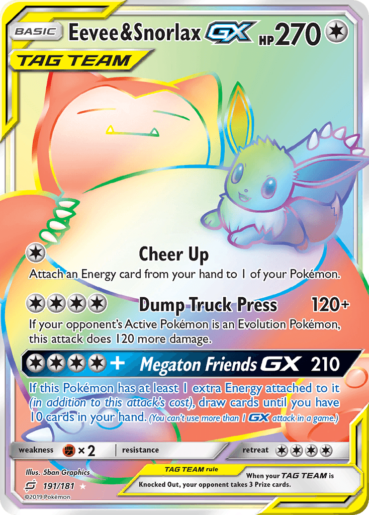 Eevee & Snorlax-GX from Team Up