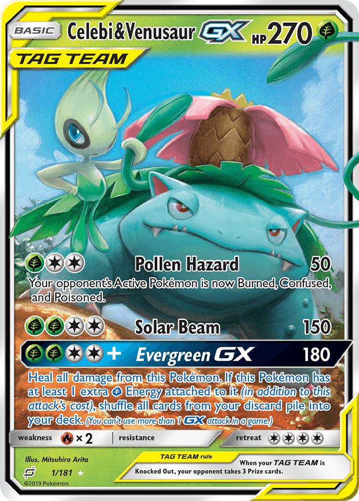 Celebi & Venusaur-GX from Team Up