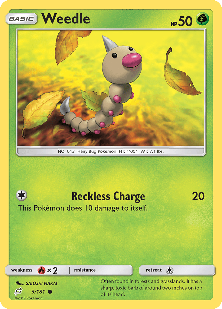 Weedle Pokémon card
