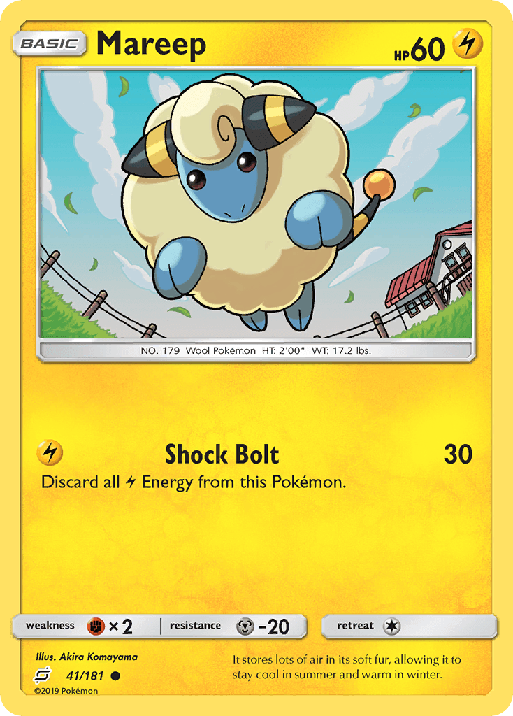 Mareep Pokémon card