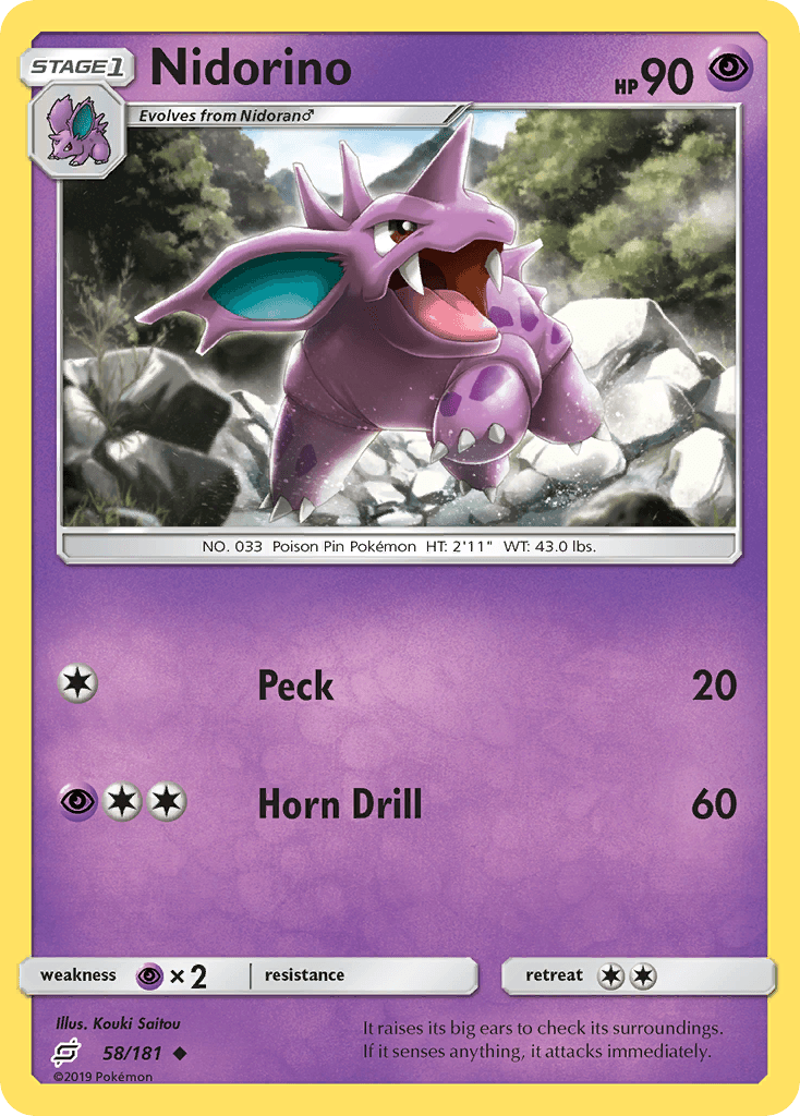 Nidorino Pokémon card