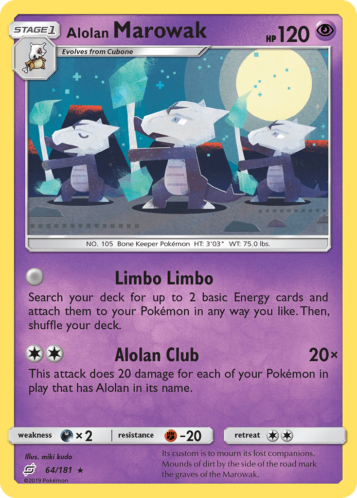 Alolan Marowak Pokémon card