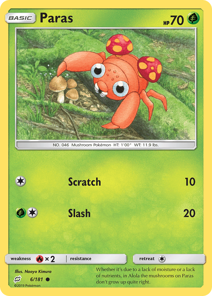 Paras Pokémon card