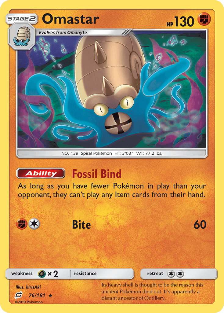 Omastar Pokémon card