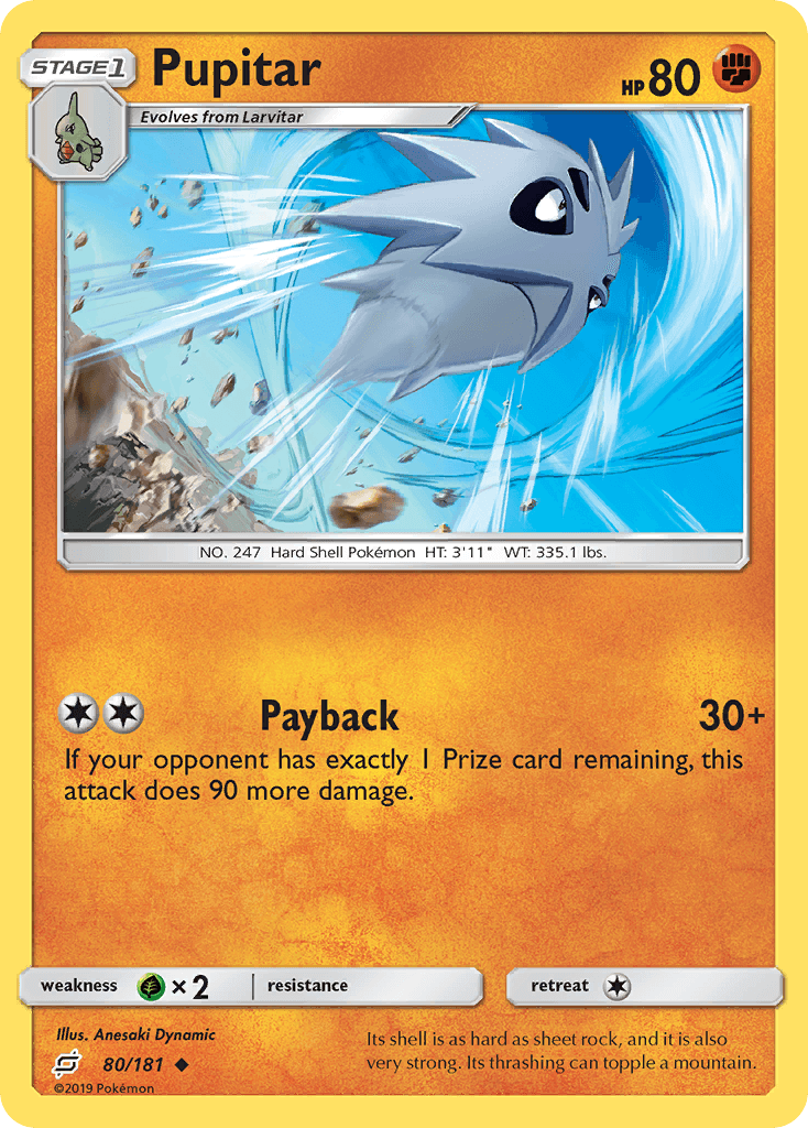 Pupitar Pokémon card