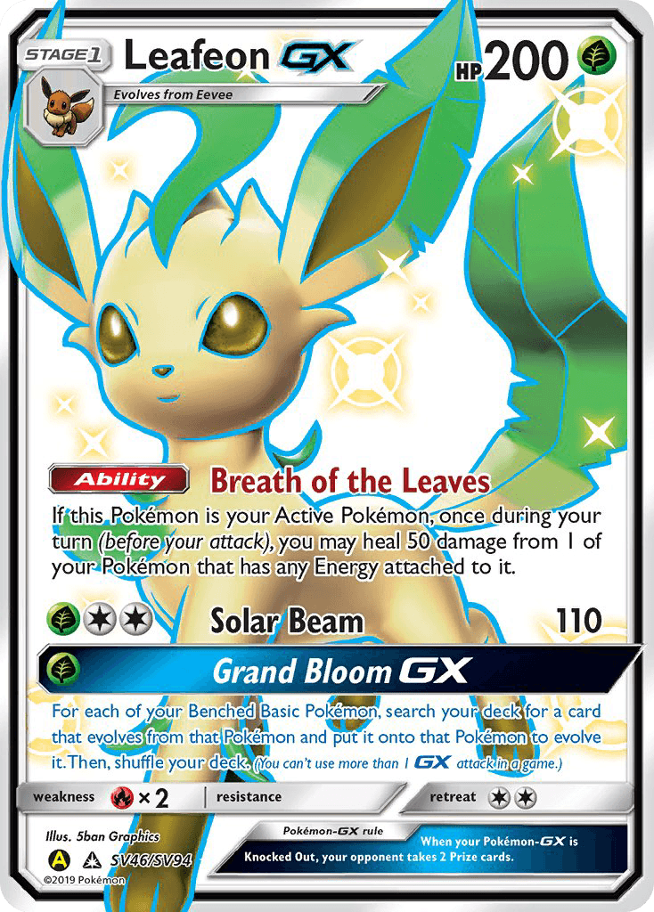Leafeon-GX Pokémon card