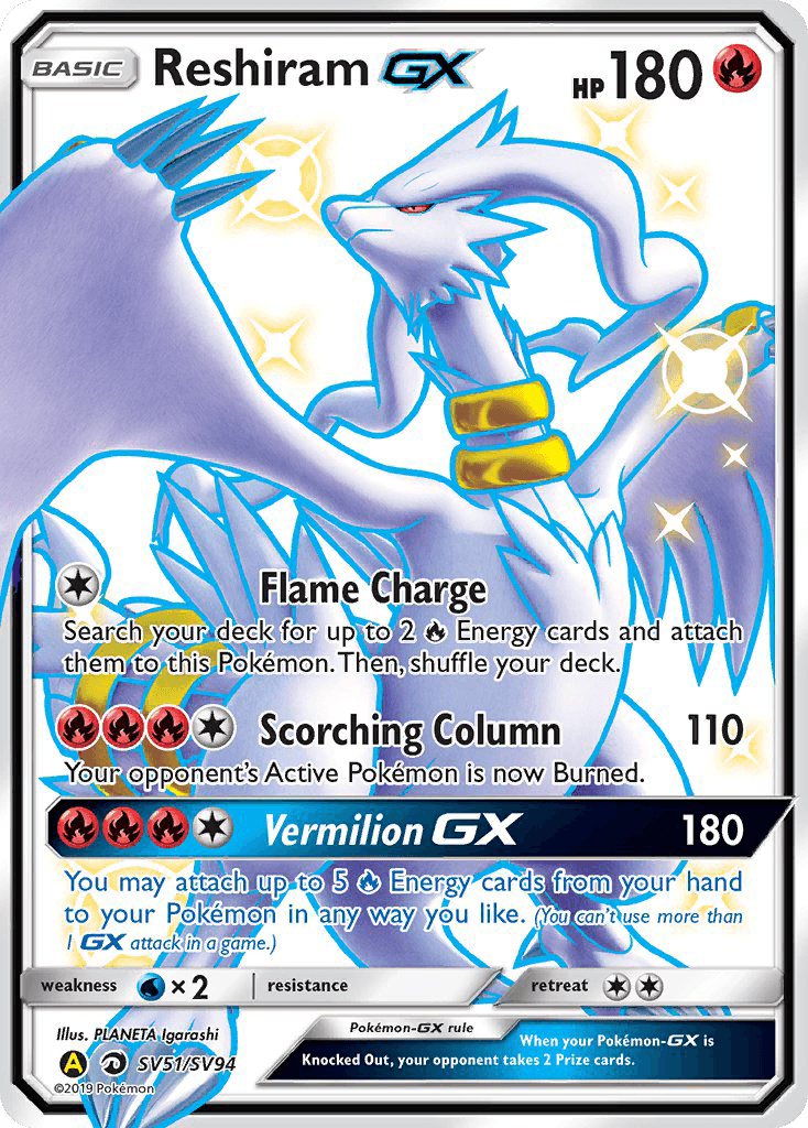 Reshiram-GX Pokémon card