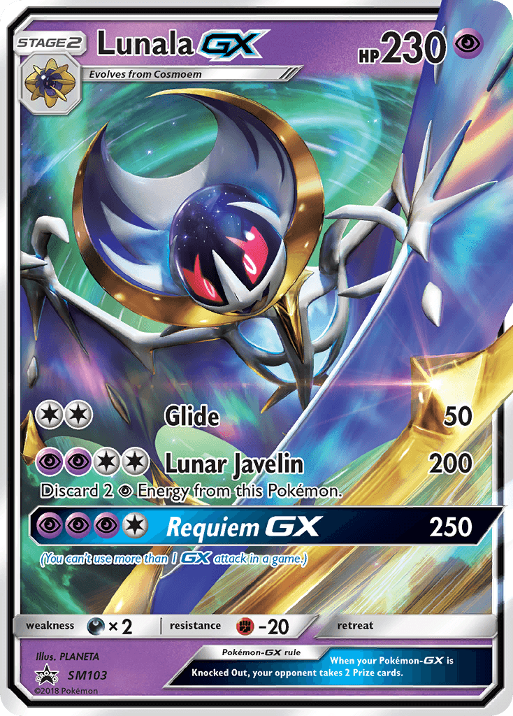 Lunala-GX Pokémon card