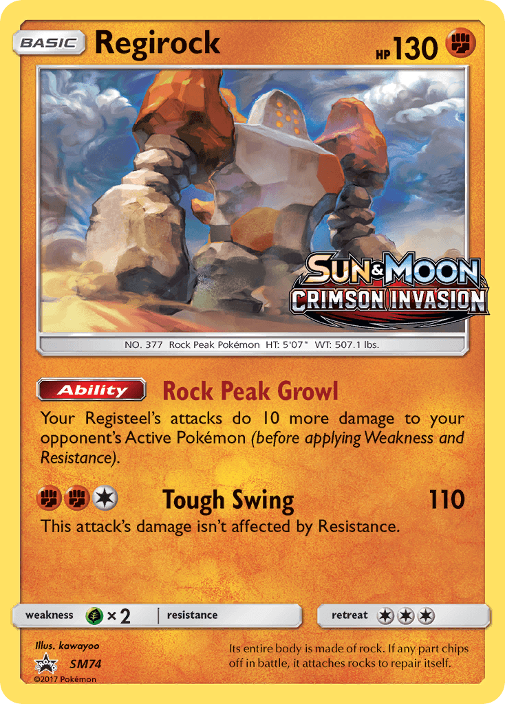 Regirock Pokémon card