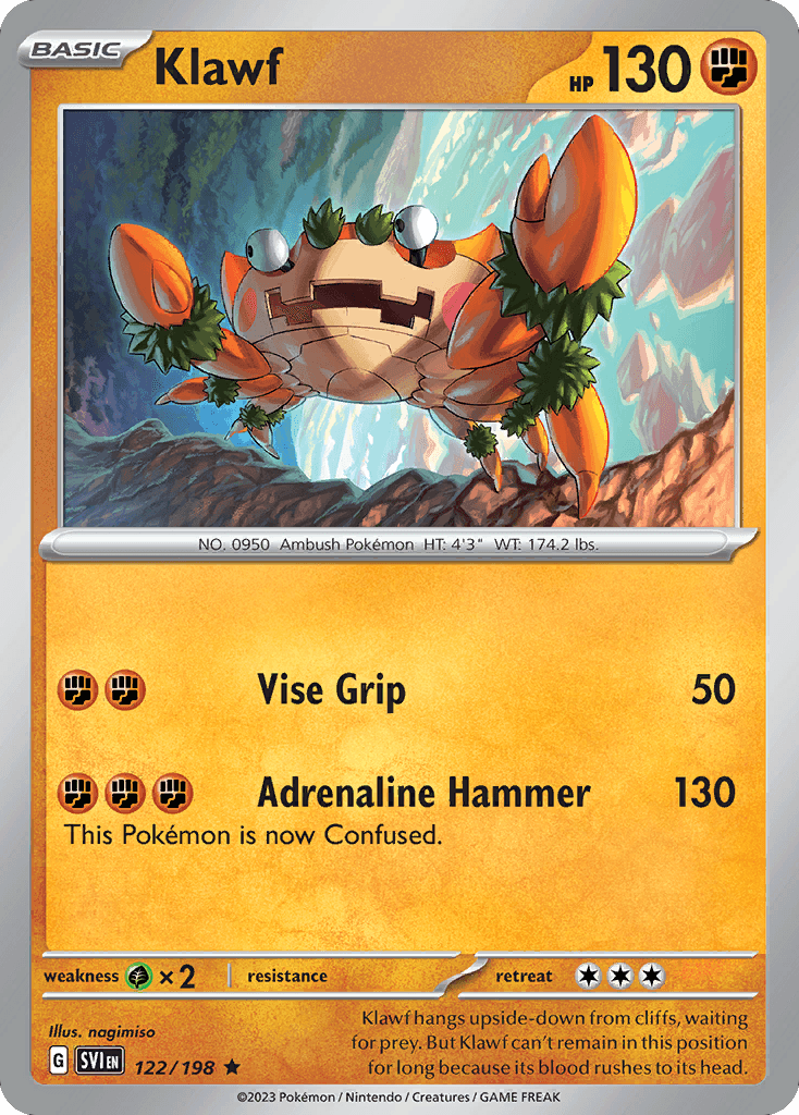 Klawf Pokémon card