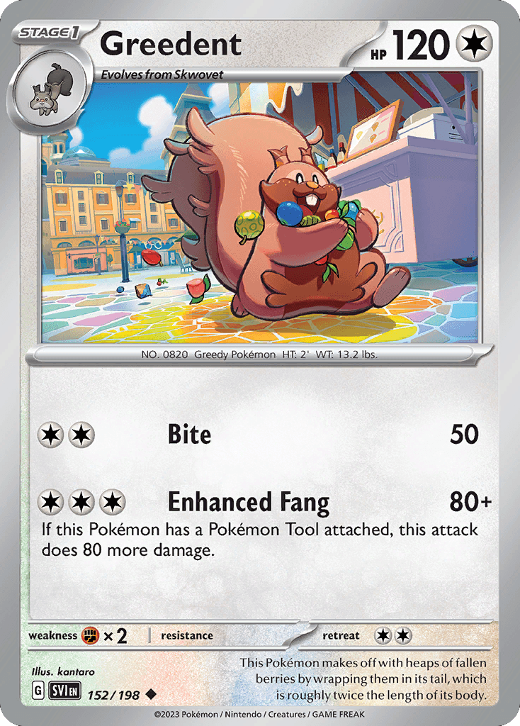 Greedent Pokémon card