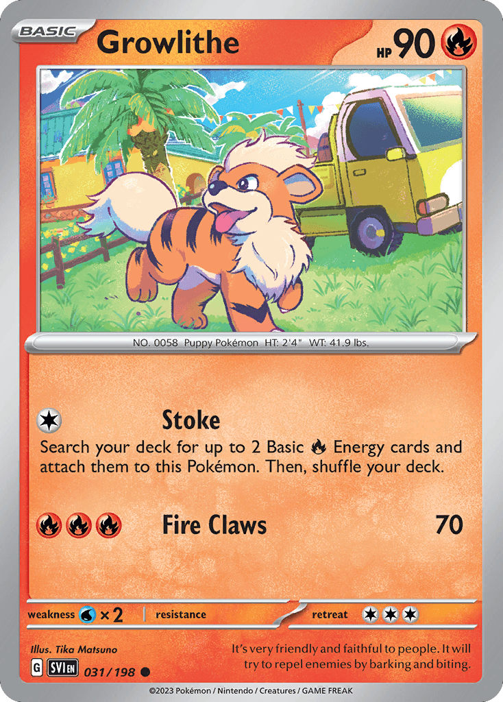 Growlithe Pokémon card