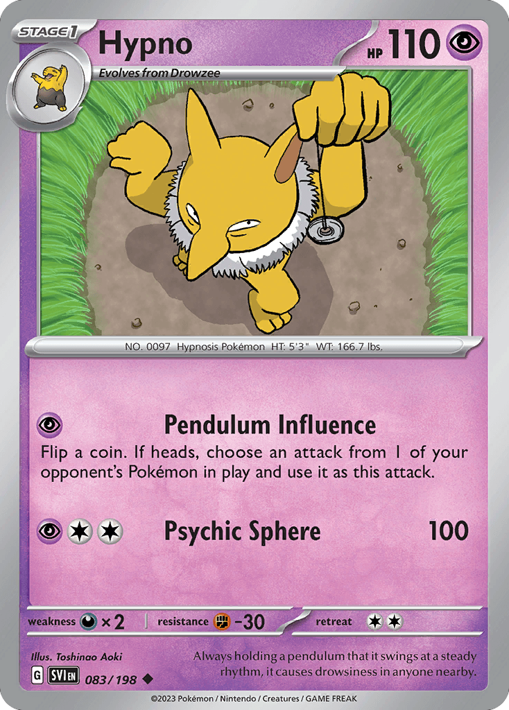 Hypno Pokémon card