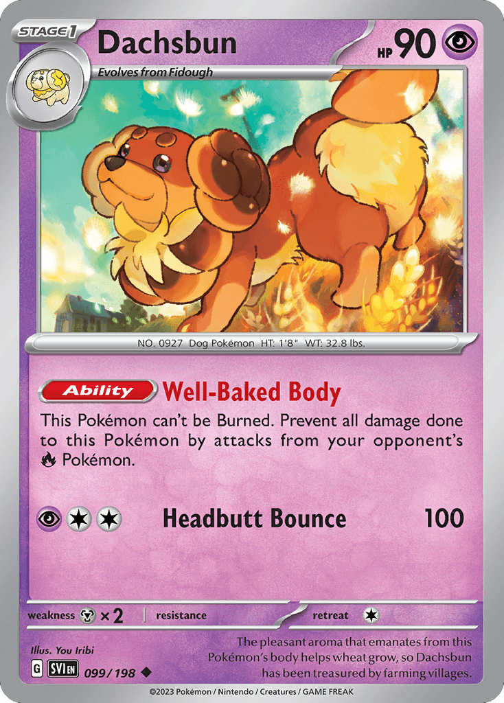 Dachsbun Pokémon card