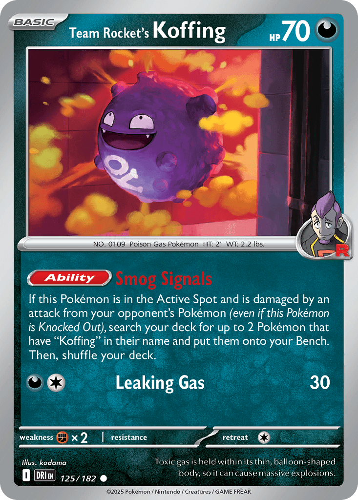 Team Rocket's Koffing Pokémon card