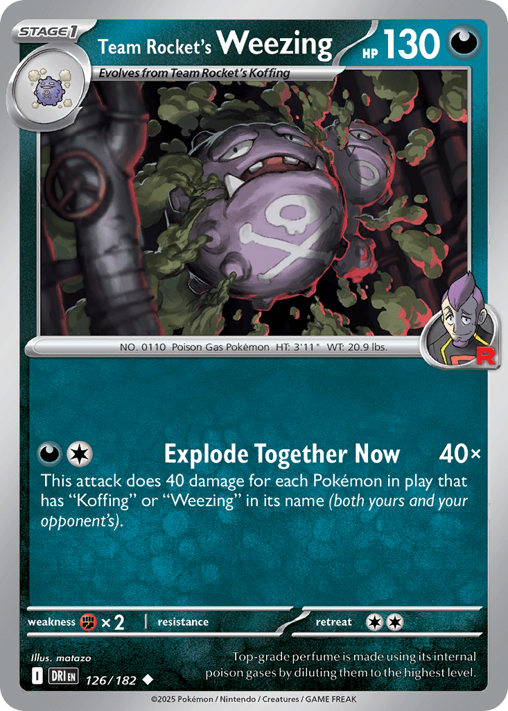Team Rocket's Weezing Pokémon card