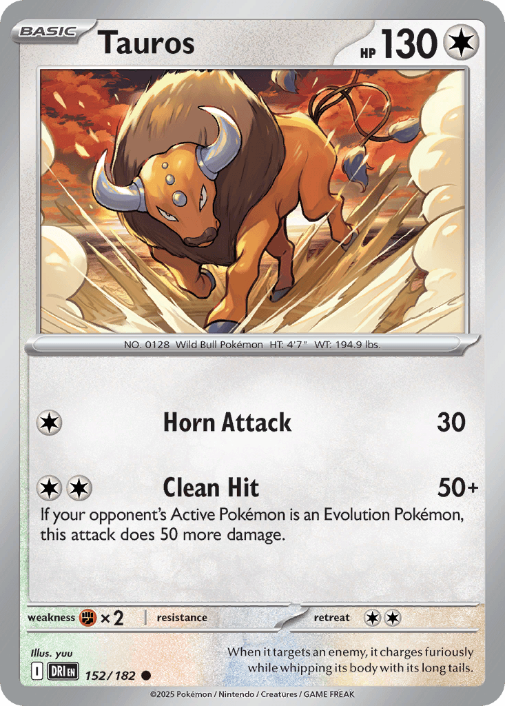 Tauros Pokémon card