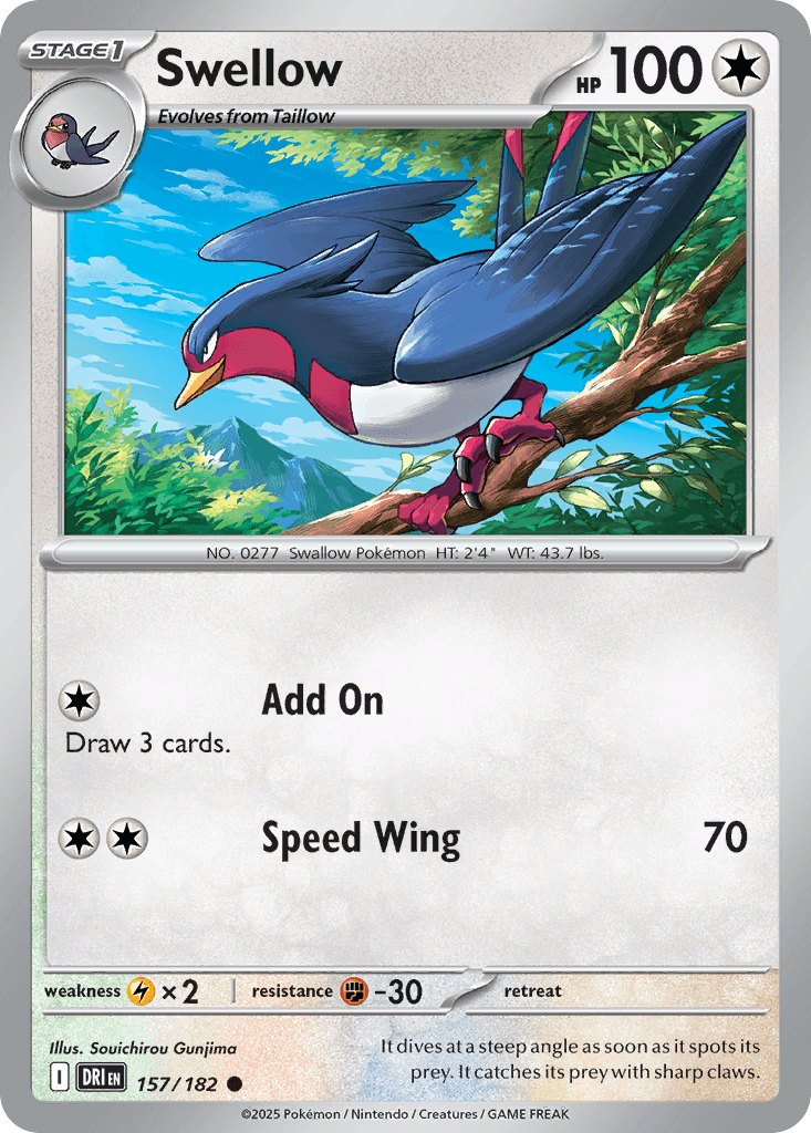 Swellow Pokémon card