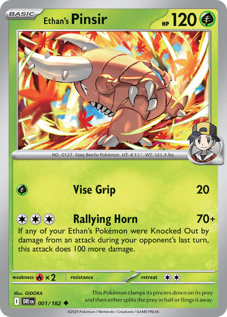 Ethan's Pinsir Pokémon card