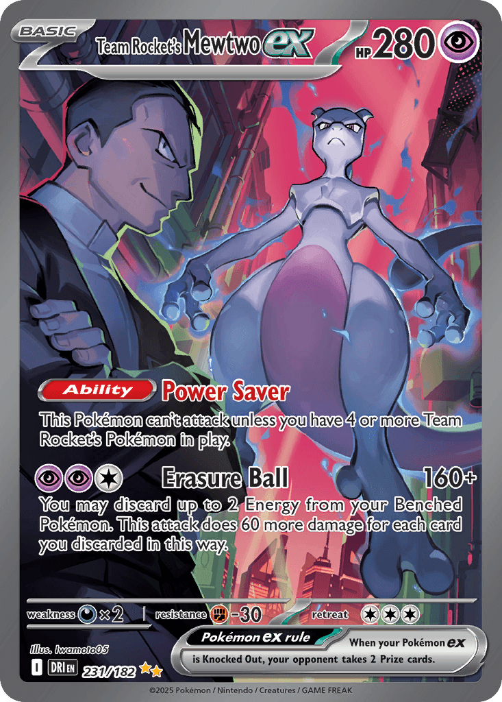 Team Rocket's Mewtwo ex from Destined Rivals