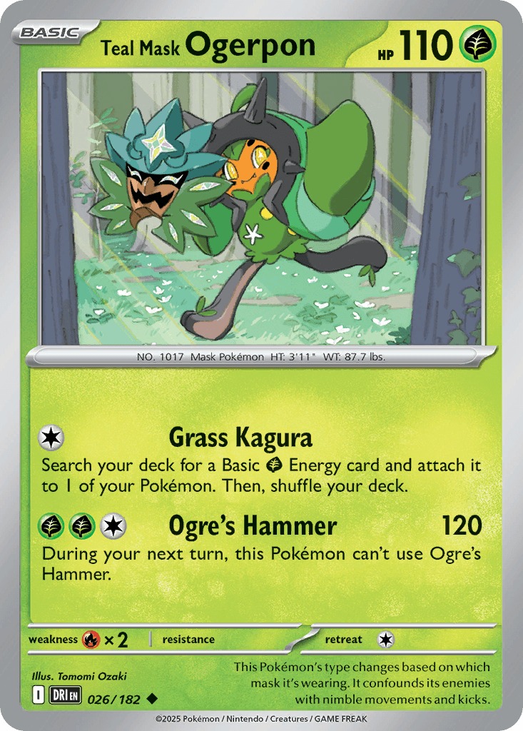 Teal Mask Ogerpon Pokémon card