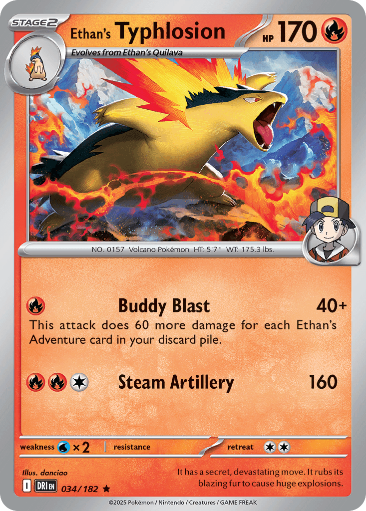 Ethan's Typhlosion Pokémon card