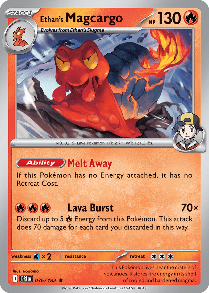 Ethan's Magcargo Pokémon card