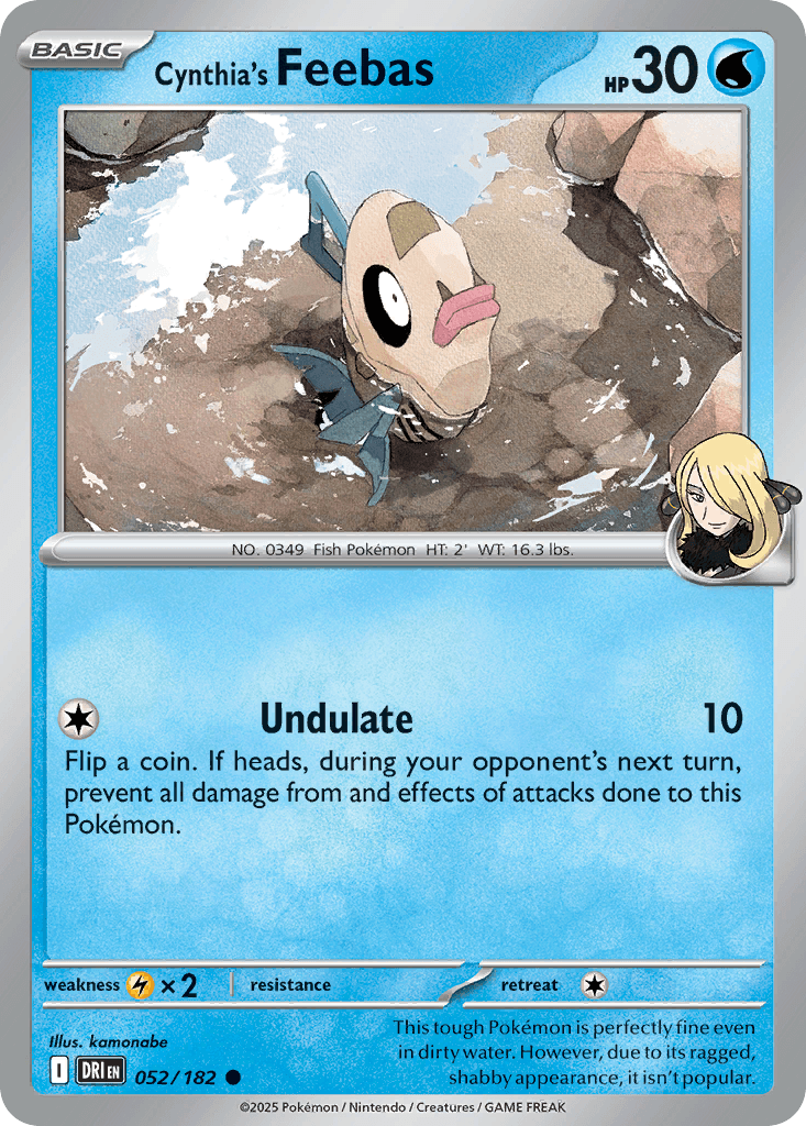 Cynthia's Feebas Pokémon card