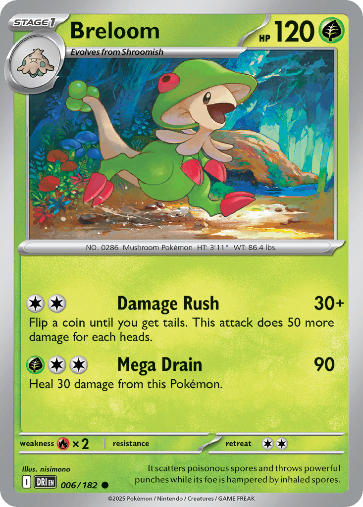 Breloom Pokémon card