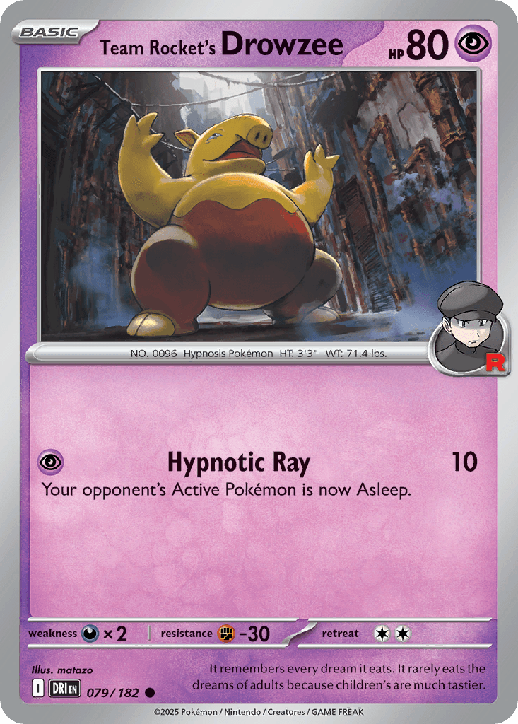 Team Rocket's Drowzee Pokémon card